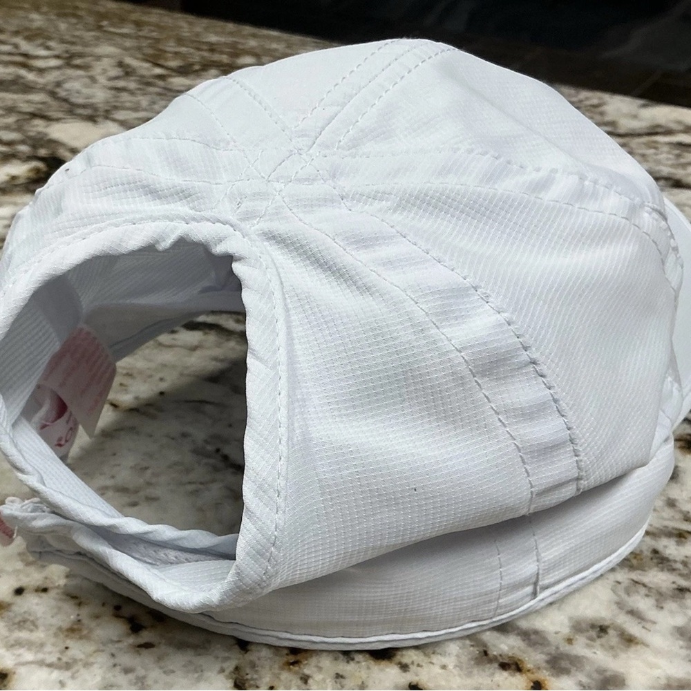 Elegant Bluish White Hue Women's Ponytail Ball Cap Hat - Picture 5 of 10